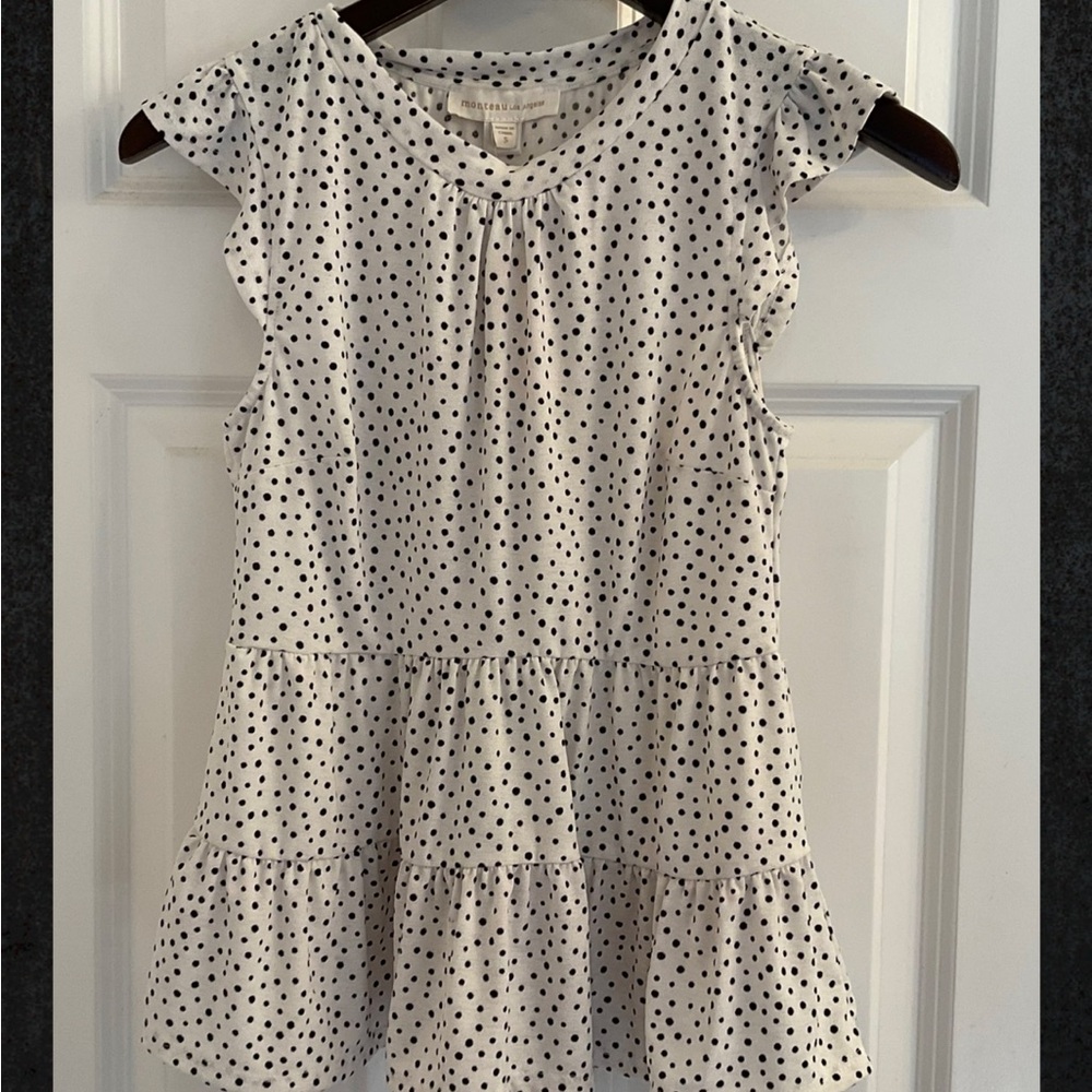 Monteau Polka Dot Ruffle Top - NWT - Size Small